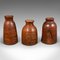 Vases Urne Victorien en Bois Dur, Inde, 1900s, Set de 3 2