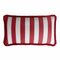 Housse de Coussin d'Extérieur Happy Rayée Rouge et Blanche avec Franges de Lo Decor 1
