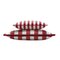 Striped Outdoor Happy Cushion Cover in Red and White with Piping from Lo Decor 2