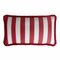 Couple Striped Outdoor Happy Cushion Cover with Fringes and Piping from Lo Decor, Set of 2, Image 1