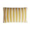Striped Outdoor Happy Cushion Cover in Yellow and White with Piping from Lo Decor 1