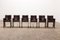 Esstisch & Stühle aus Leder von Tito Agnoli für Matteo Grassi, 1970er, 6er Set 16