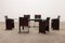 Esstisch & Stühle aus Leder von Tito Agnoli für Matteo Grassi, 1970er, 6er Set 1