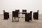 Leather Dining Table and Chairs by Tito Agnoli for Matteo Grassi, 1970s, Set of 6, Image 1