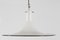 Lámpara colgante italiana grande de cristal de Murano Vetri blanco con borde negro, Italia, años 60, Imagen 1