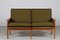 Capella Sofa in Oak with Green Cushions by Illum Wikkelsø for Niels Eilersen, Denmark, 1960s, Image 1