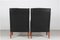 Model 2204 Chairs in Black Leather by Børge Mogensen for Fredericia Stolfabrik, 1970s, Set of 2 6