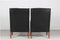 Model 2204 Chairs in Black Leather by Børge Mogensen for Fredericia Stolfabrik, 1970s, Set of 2, Image 6