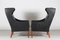 Modell 2204 Stühle aus schwarzem Leder von Børge Mogensen für Fredericia Stolfabrik, 1970er, 2er Set 4