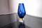 Blaue Italienische Sommerso Vase aus Muranoglas von Seguso, 1960 2