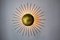 Brutalistische Sonnenlampe aus Metall & Blattgold, 1960 6
