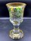 Bohemian Glass Vase with Yellow and Green Decor and Medallion Etchings 2