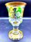 Bohemian Glass Vase with Yellow and Green Decor and Medallion Etchings, Image 6