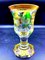 Bohemian Glass Vase with Yellow and Green Decor and Medallion Etchings 7