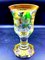 Bohemian Glass Vase with Yellow and Green Decor and Medallion Etchings, Image 7