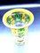 Bohemian Glass Vase with Yellow and Green Decor and Medallion Etchings 8