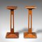 English Edwardian Oak Pedestals, 1910s, Set of 2 1