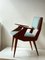 Fauteuil Mid-Century en Bois et Tissu, 1950s 1