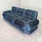 Vintage Modular Sofa in Blue Velvet, 1970s, Set of 3 2