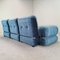 Vintage Modular Sofa in Blue Velvet, 1970s, Set of 3, Image 3