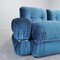 Vintage Modular Sofa in Blue Velvet, 1970s, Set of 3 12