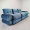 Vintage Modular Sofa in Blue Velvet, 1970s, Set of 3 1