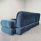 Vintage Modular Sofa in Blue Velvet, 1970s, Set of 3, Image 5