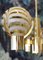 Ceiling Lamp in Brass with Round Amber Colored Glass Globes, 1960s 12