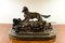Französischer Künstler, Skulpturengruppe mit Jagdhunden, 1890er, Bronze 1