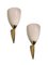 Italian Brass and Opaline Glass Sconces, 1970s, Set of 2, Image 1