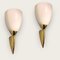 Italian Brass and Opaline Glass Sconces, 1970s, Set of 2, Image 6