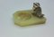Antique Onyx Ashtray with Painted Bronze Bird 3