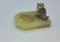 Antique Onyx Ashtray with Painted Bronze Bird, Image 3