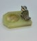 Antique Onyx Ashtray with Painted Bronze Bird 12