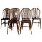 Windsor Wheelback Dark Oak Dining Chairs, Set of 6 1