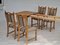 Mesa de comedor y sillas danesas de roble y lana, años 70. Juego de 5, Imagen 20