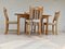 Mesa de comedor y sillas danesas de roble y lana, años 70. Juego de 5, Imagen 19