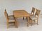 Danish Dinning Table and Chairs in Oak and Wool, 1970s, Set of 5 18