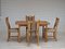 Mesa de comedor y sillas danesas de roble y lana, años 70. Juego de 5, Imagen 17