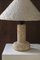 Kalkstein Tischlampe mit Wollschirm, Frankreich, 1970er 3