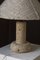 Kalkstein Tischlampe mit Wollschirm, Frankreich, 1970er 5