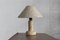 Limestone Table Lamp with Woolen Shade, France, 1970s, Image 1