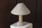 Kalkstein Tischlampe mit Wollschirm, Frankreich, 1970er 4