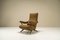 Sillón reclinable de acero y tela marrón de Nello Pini para Novarredo, Italia, 1959, Imagen 3