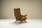 Sillón reclinable de acero y tela marrón de Nello Pini para Novarredo, Italia, 1959, Imagen 4