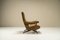 Sillón reclinable de acero y tela marrón de Nello Pini para Novarredo, Italia, 1959, Imagen 5
