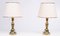Hollywood Regency Brass Table Lamps, USA, 1970s, Set of 2 9
