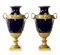 French Sevres Porcelain Cobalt Blue and Bronze Vases, 1890s, Set of 2 1