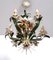 Lámpara de araña italiana con flores de metal, años 60, Imagen 2