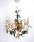 Lámpara de araña italiana con flores de metal, años 60, Imagen 1
